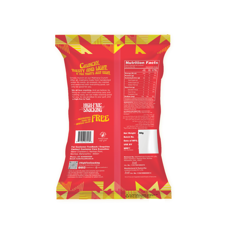 Taali Roasted Makhana | Sriracha Spice | Protein Rich, Made In Olive Oil Combo