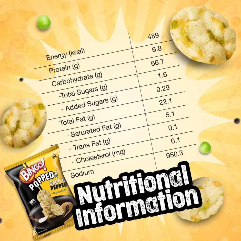 Bingo! Popped Chips Salt N Pepper | Crunchy & Savoury