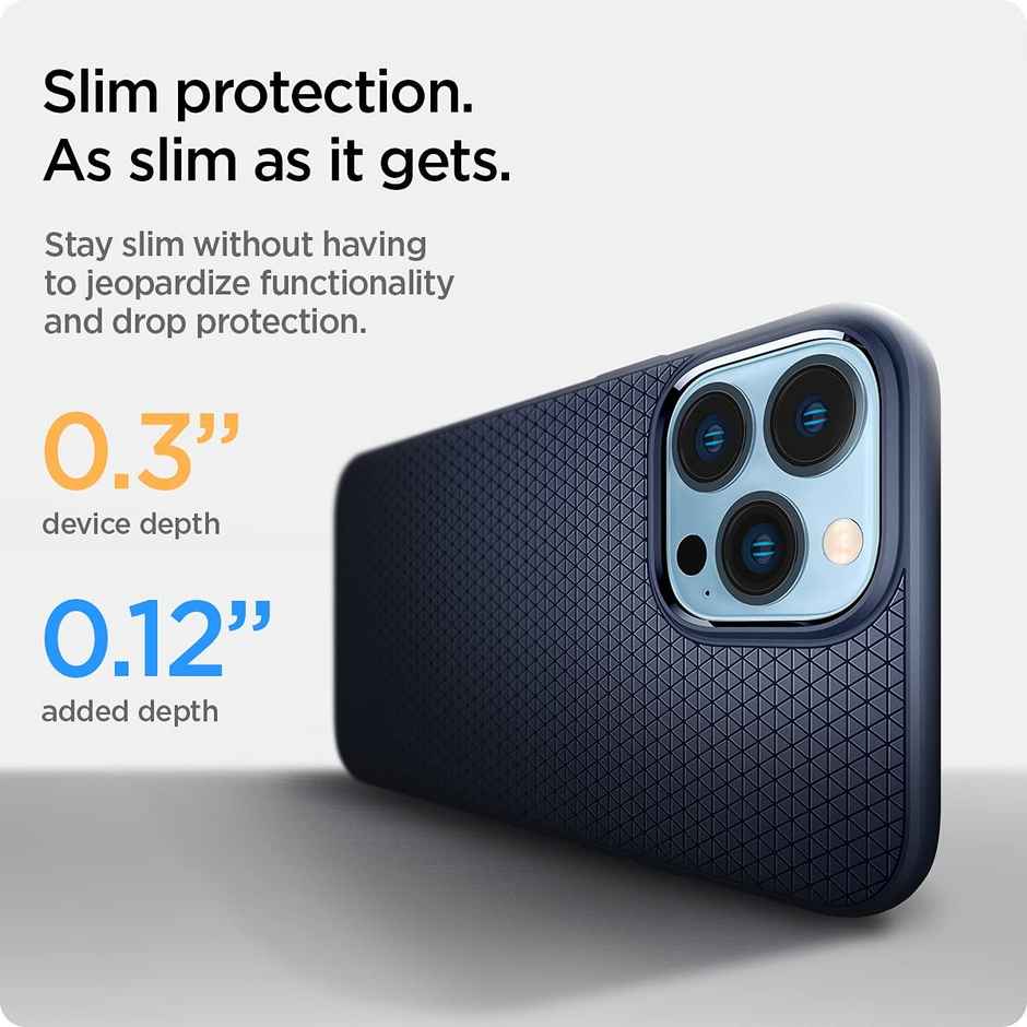 Spigen Liquid Air Back Cover Case Compatible with iPhone 13 Pro (TPU | Navy Blue)