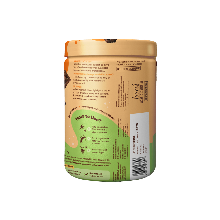 Origin Nutrition Daily Plant Protein Chocolate Flavour- 7 Servings