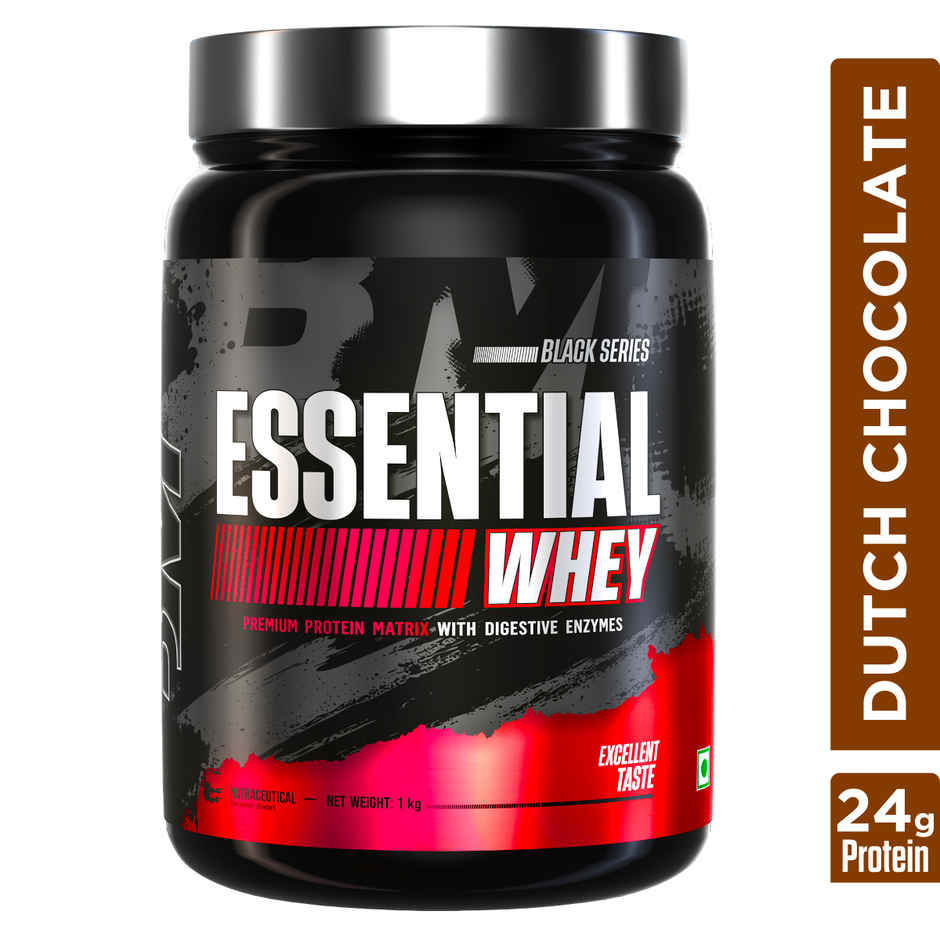 Big Muscles Nutrition Essential Whey Protein | Dutch Chocolate | Digestive Enzymes