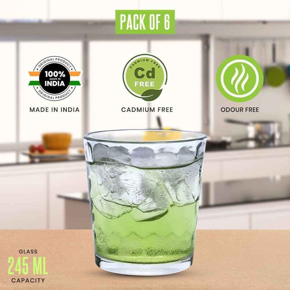 Yera Coolwave 245 ml Water/Juice Tumbler Set | 6 pcs