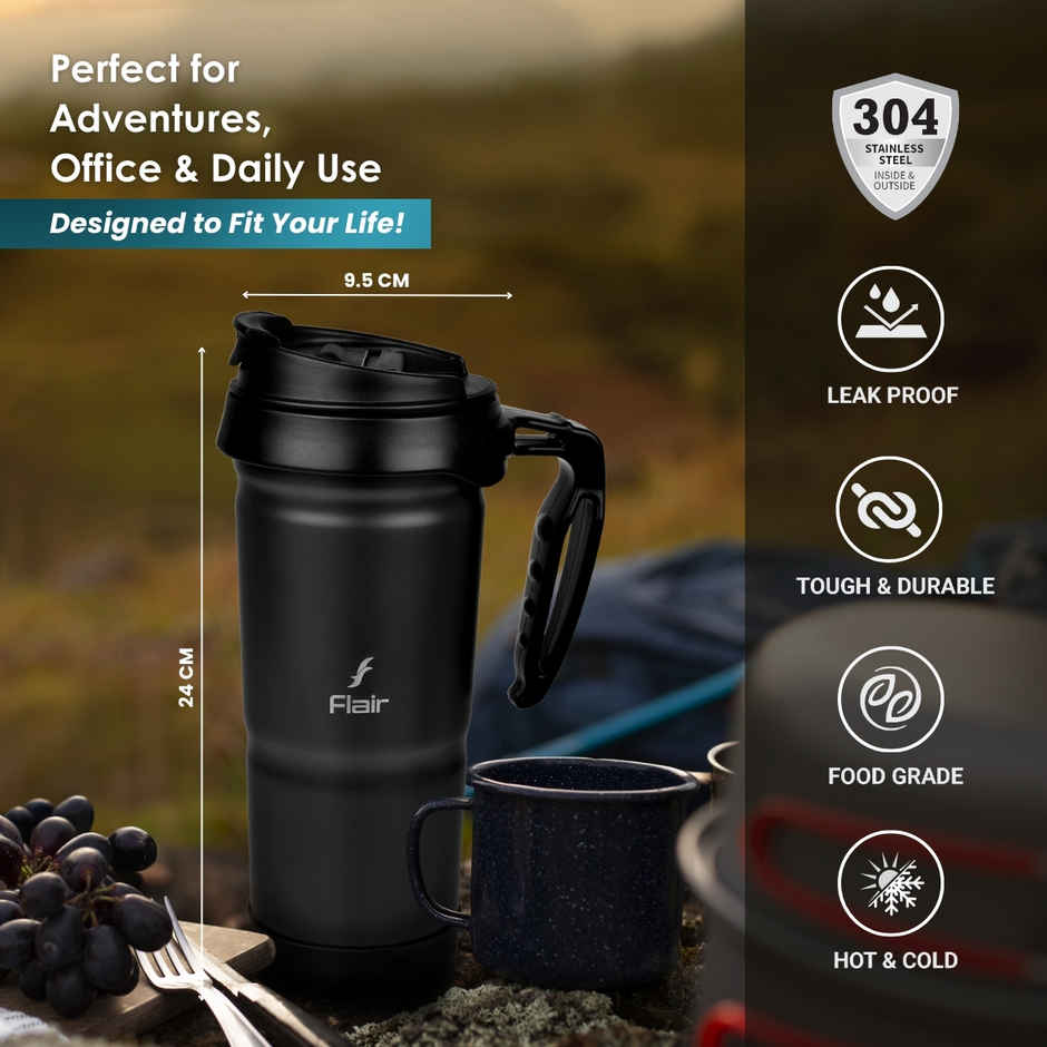 Flair Atom 709 ml Stainless Steel Insulated Mug | Black
