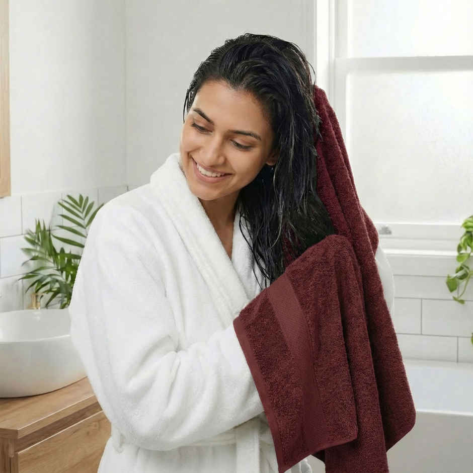 myTrident Urban Comfort Cotton Bath Towel | Wine Red