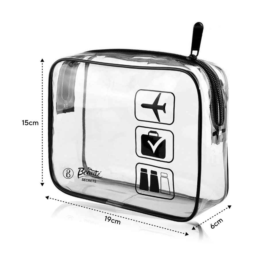 Beaute Secrets Multifunctional Travel Zippered Waterproof Pouch Clear