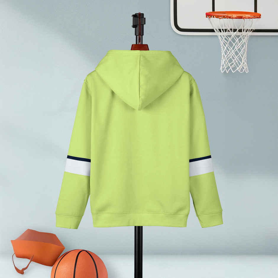 Hellcat Boy's Printed Cotton Blend Hoodie T-Shirt | Green | 15-16 Years