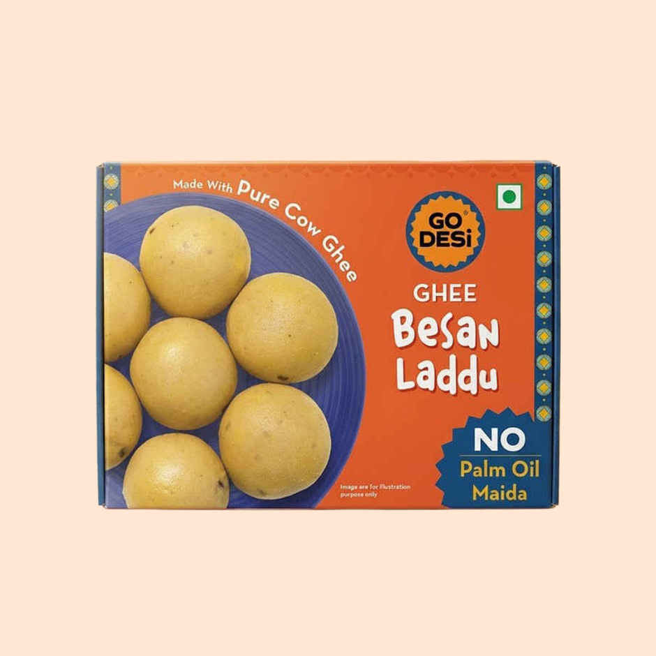 GO DESi Ghee Besan Laddu | No Palm Oil, Maida | With Pure Cow Ghee