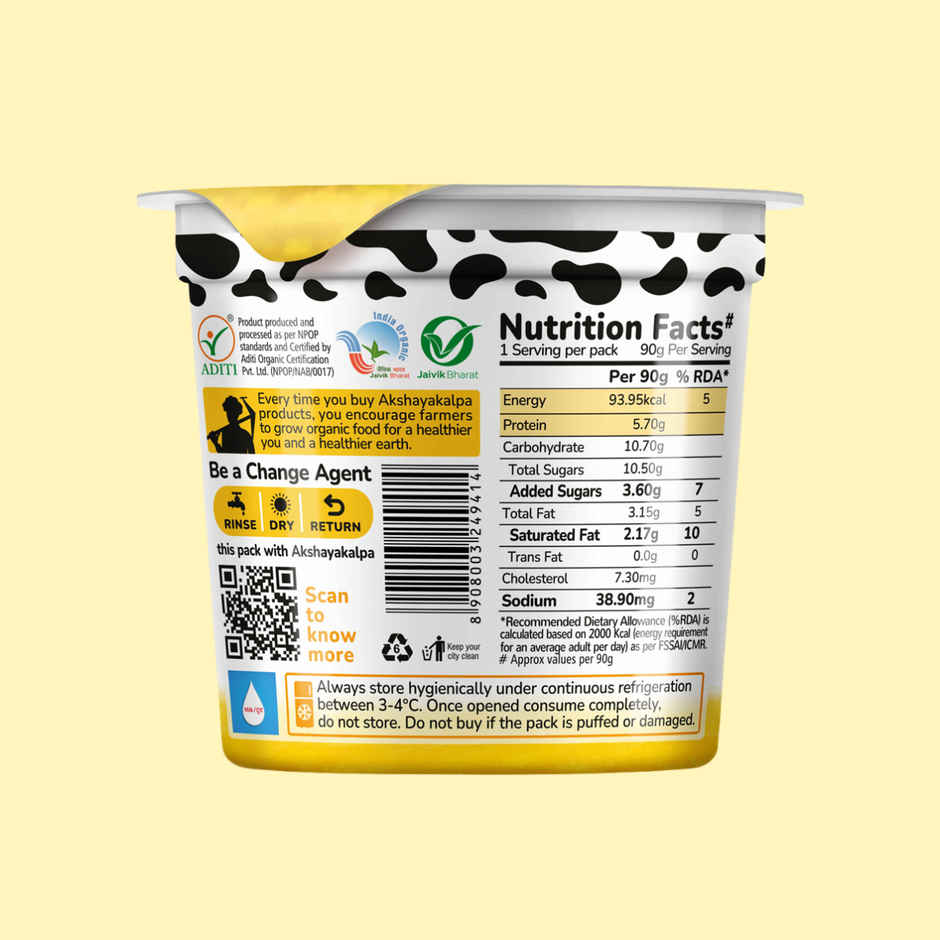 Akshayakalpa Organic Greek Yogurt - Mango