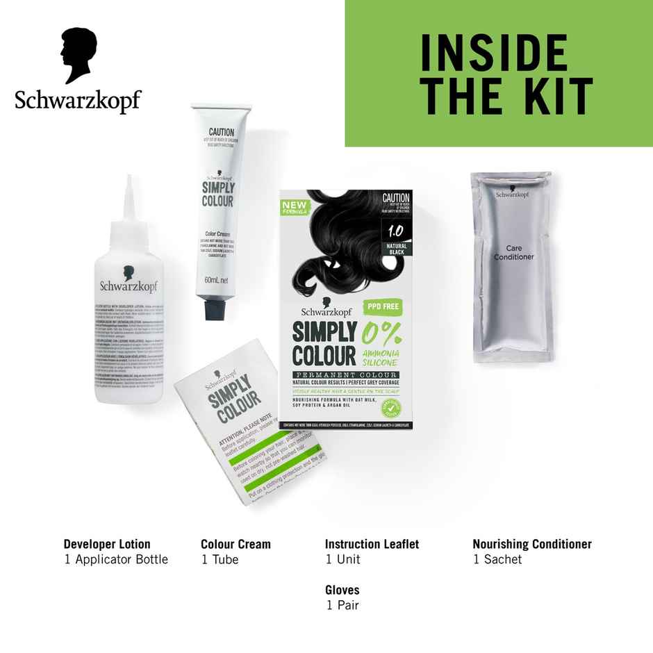 Schwarzkopf Simply Color Permanent Hair Colour 1-00 Natural Black