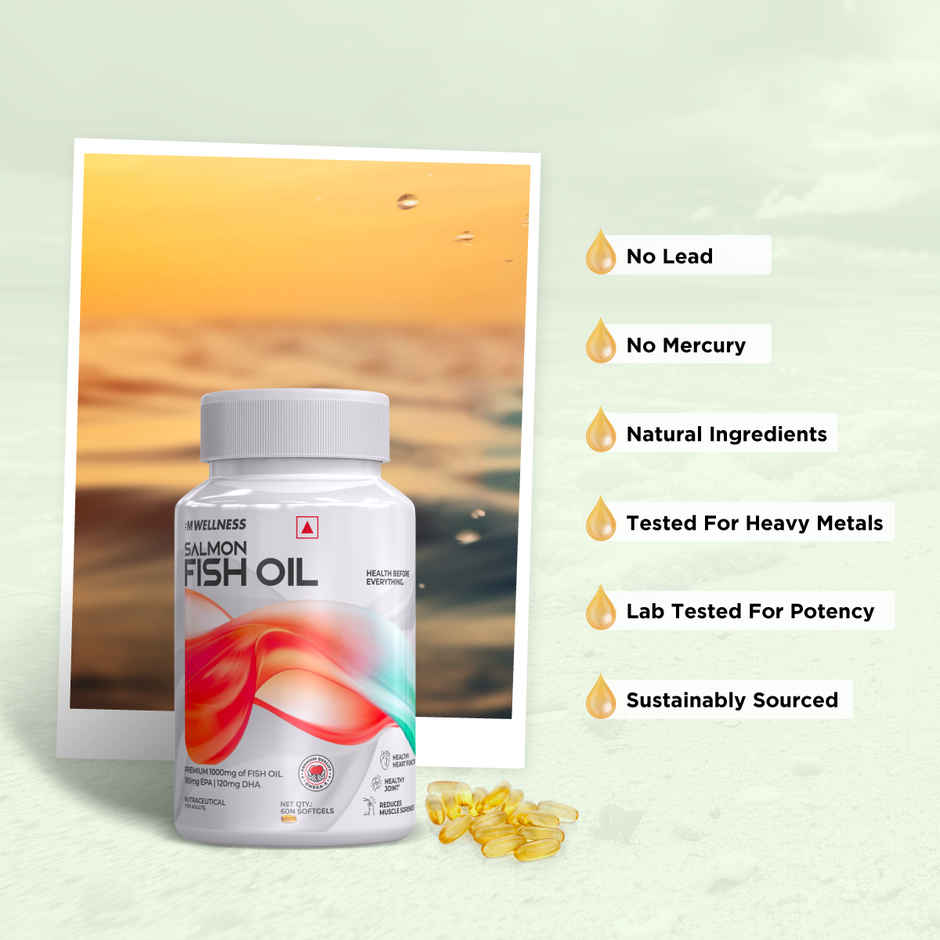 Big Muscles Nutrition Salmon Fish Oil Soft Gels | Fish Oil | For Heart - Joint - Muscles