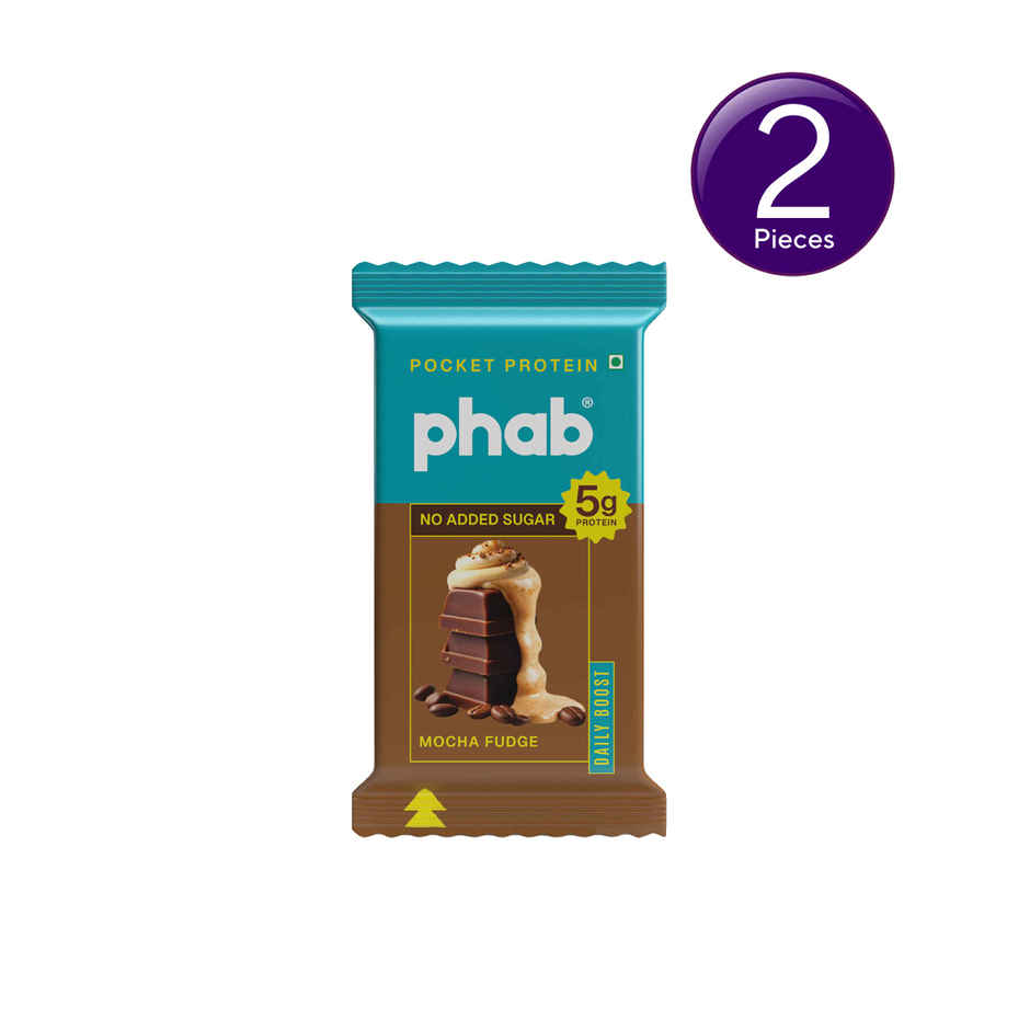 Phab Mocha Fudge Pocket Protein Bar - 5g Mini Protein Bar Combo         