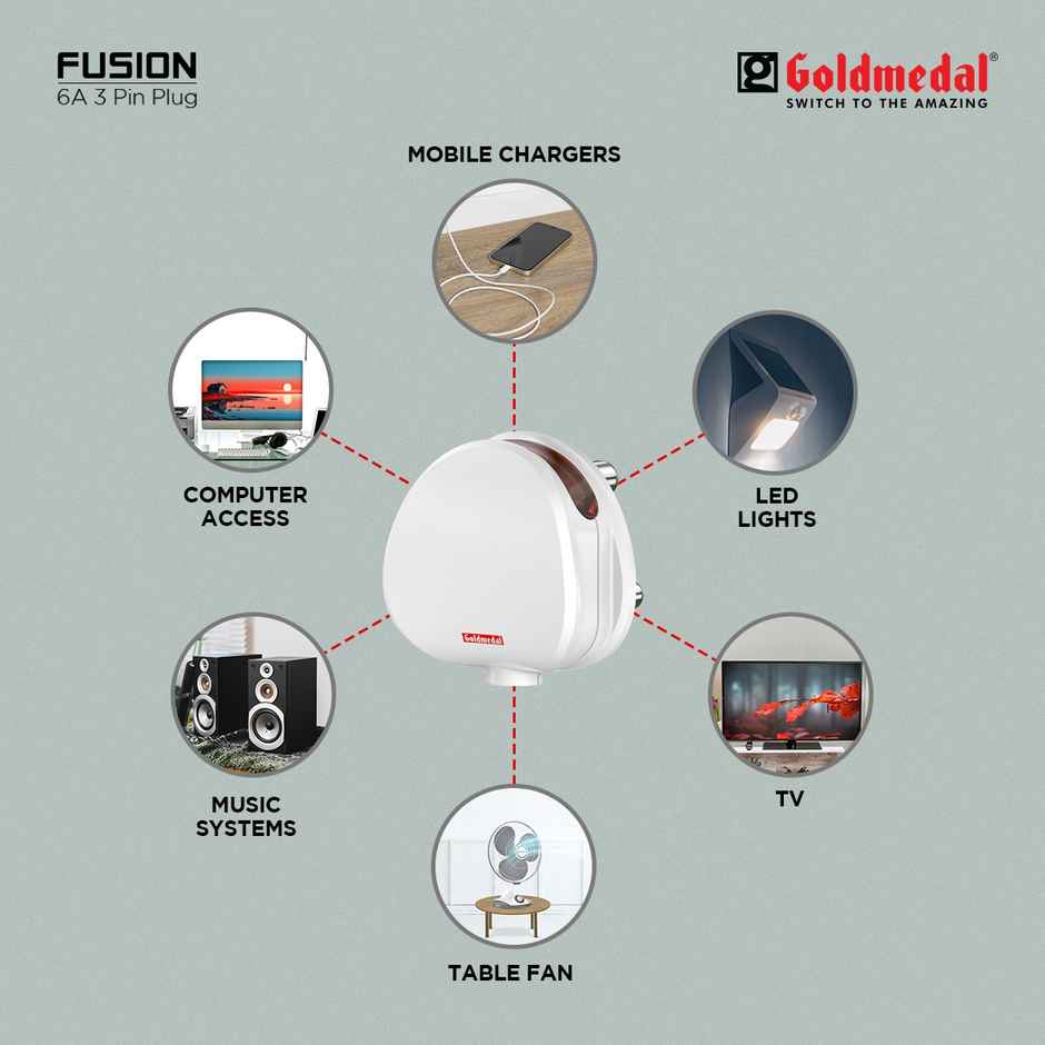 Goldmedal Fusion 6A 3 Pin Plug Top - 240 V Combo