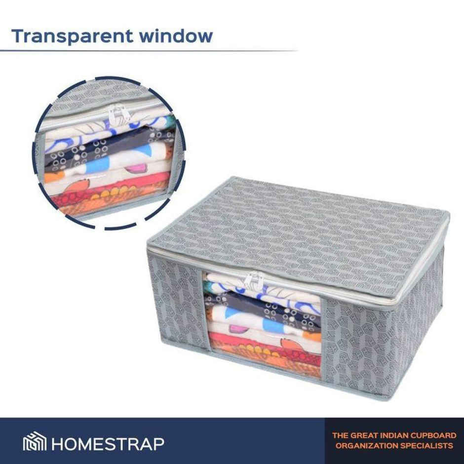 HomeStrap Fabric Regular Cloth Organizer | Grey
