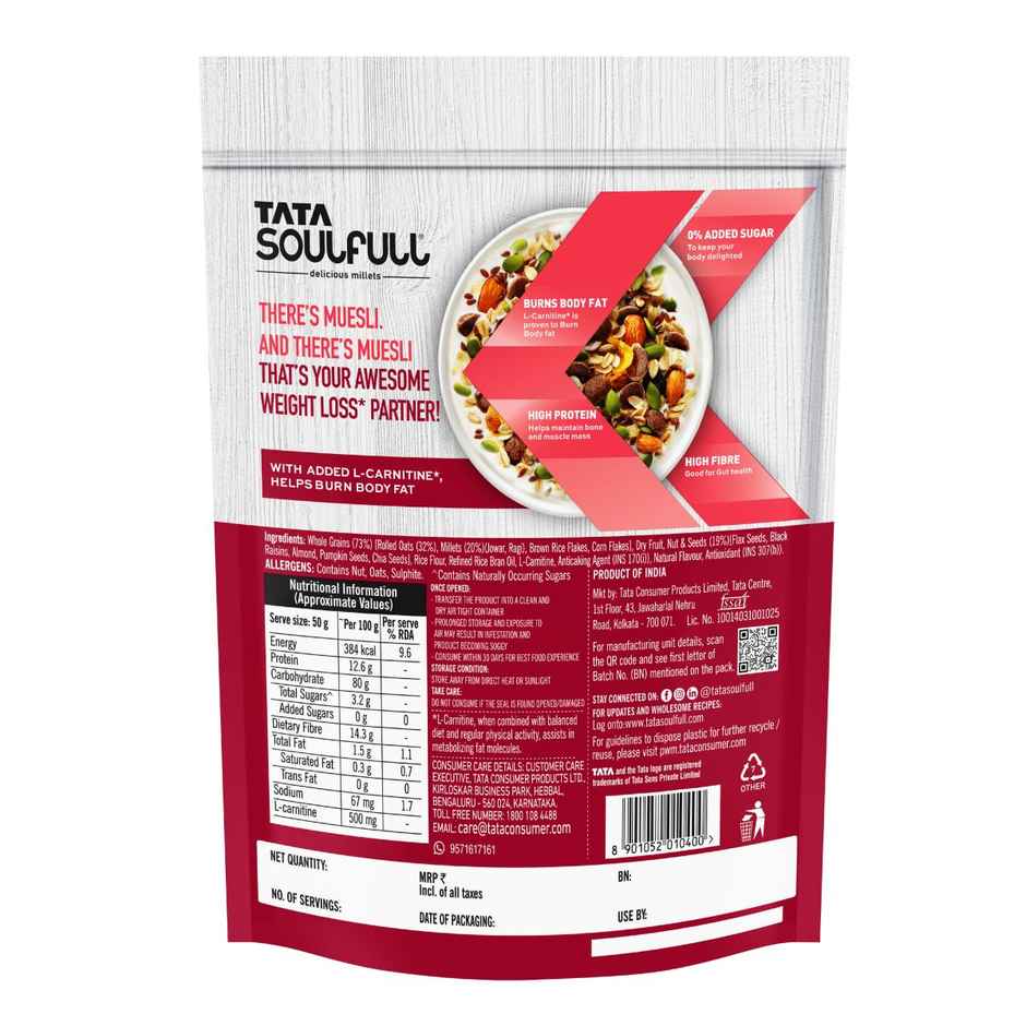 Tata Soulfull Ultimate Slim Care Millet Muesli | L-Carnitine | Burns Fat | No Added Sugar