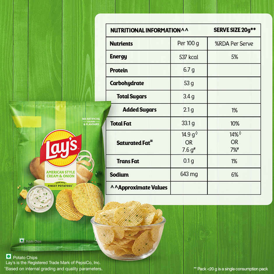 Lay's American Cream & Onion Flavour | Potato Chips