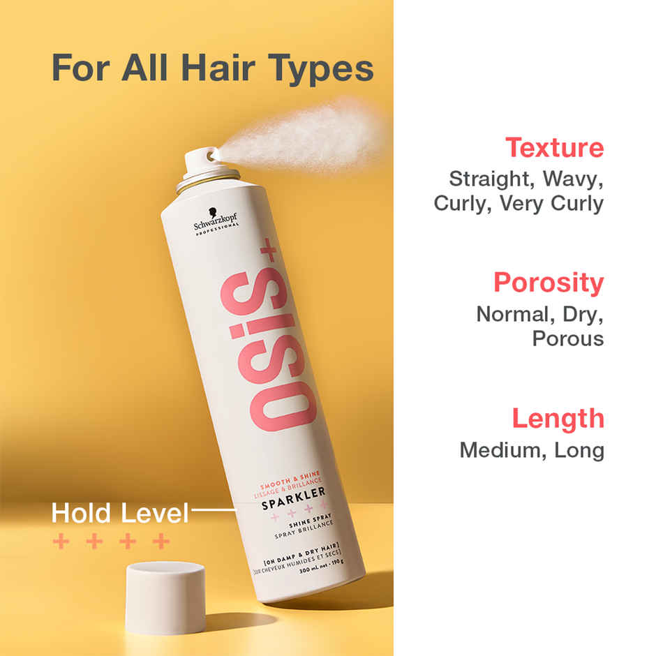 Schwarzkopf Professional OSiS+ Sparkler Hair Styling Shine Spray I Frizz Free Shine I Vegan