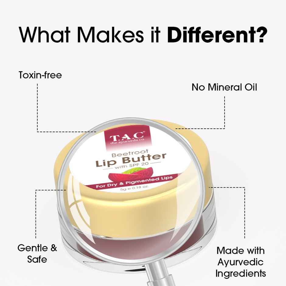TAC Beetroot Lip Butter With SPF 20, Repairs Dry Lips & Reduces Pigmentation