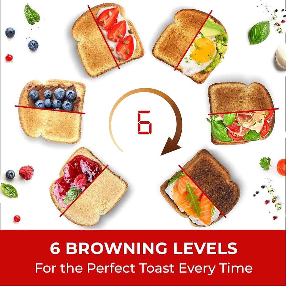 INALSA 2 Slice Cruk 2S Auto Pop-Up Toaster, 750 Watt Auto Shut-Off,(White)