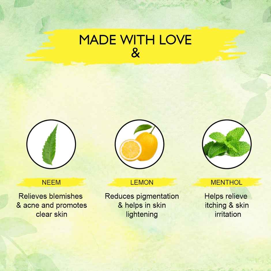 Nimbarka Neem Lemon Menthol Facewash Refreshing & Deep Cleansing Anti-Acne Formula