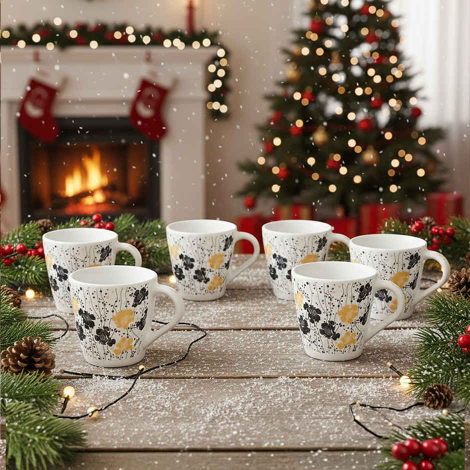 Larah By Borosil Dreamer Opalware Mug, Tea/Coffee Mug, 160Ml Each,Microwave & Dishwasher Safe