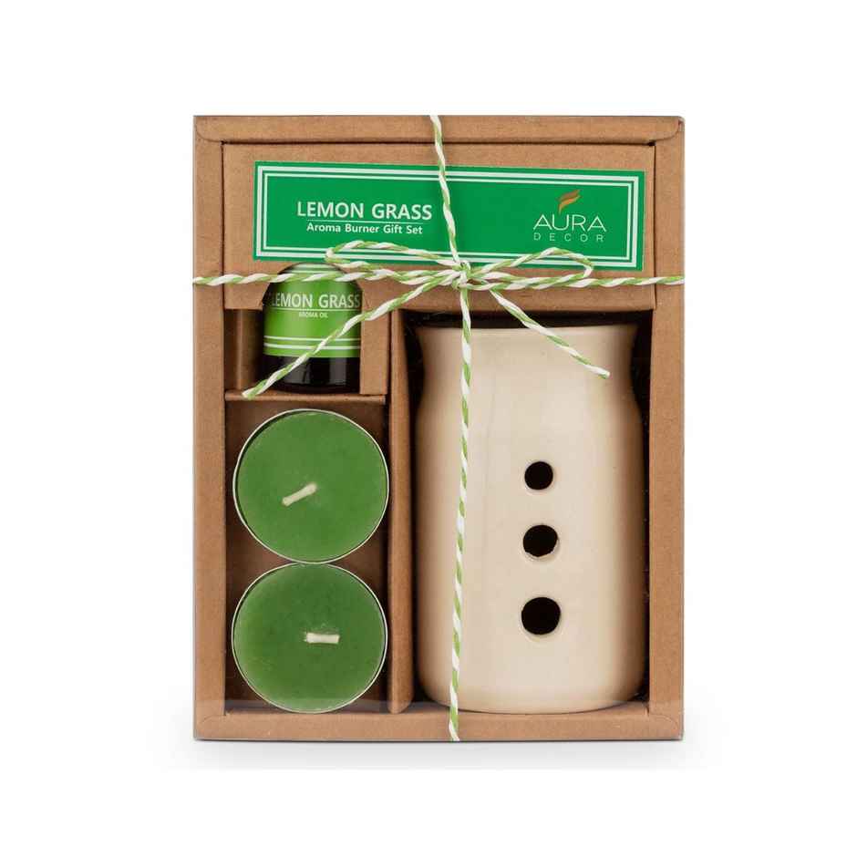 Aromatherapy Gift Set | Ceramic diffuser | aroma oil | tealight candles | Auradecor