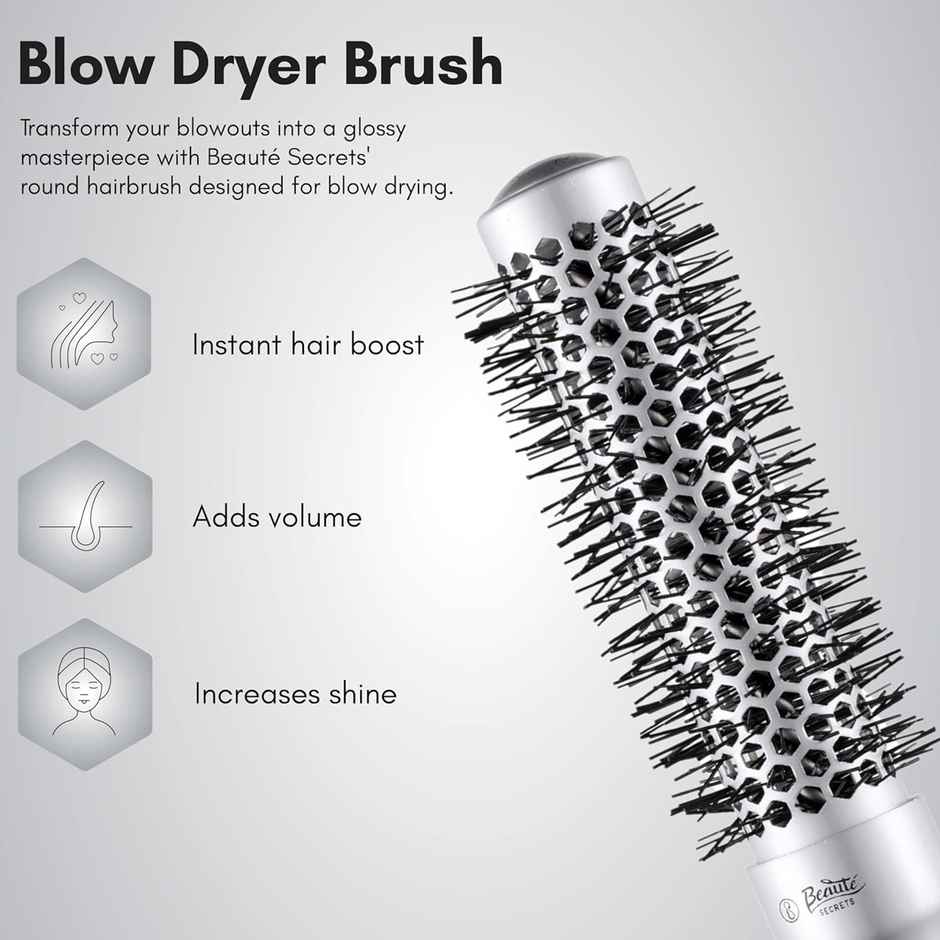 Beaute Secrets Round Blow Dryer Hair Brush Makes curls defined and full of volume