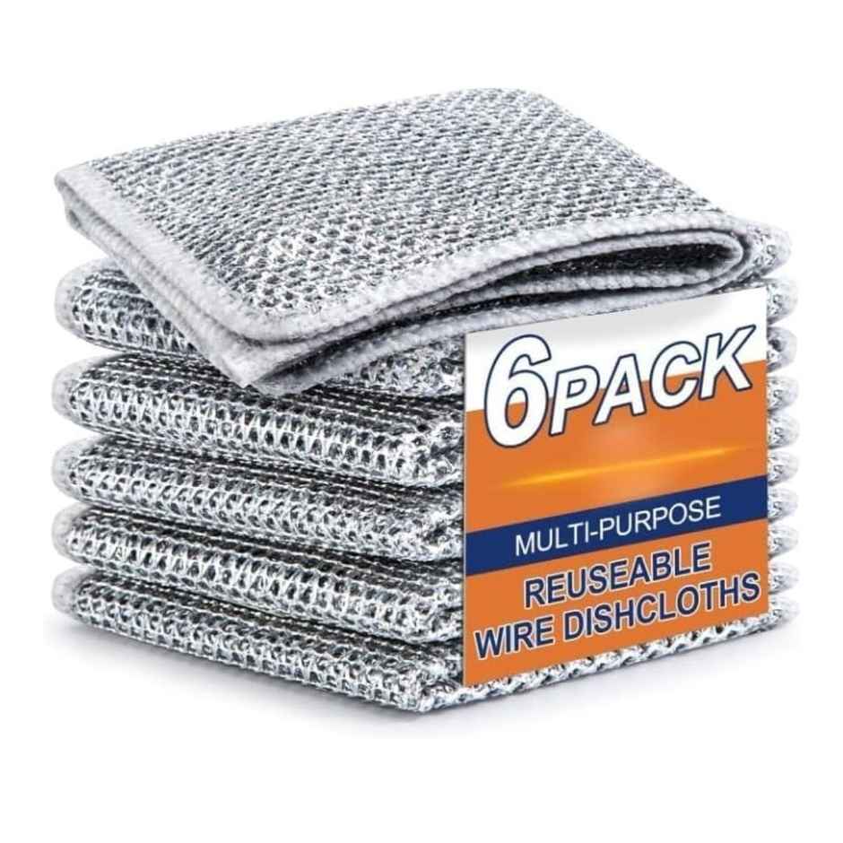 Capsicum Multipurpose Steel Wire Dishwashing Rags; Pack Of 6 Combo