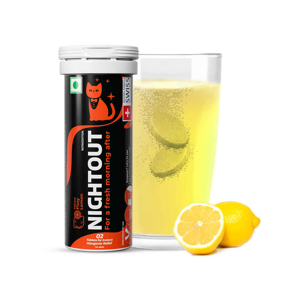Fast&Up NightOut Instant Hangover Relief Drink | Fizzy Lemon | 10 Tabs