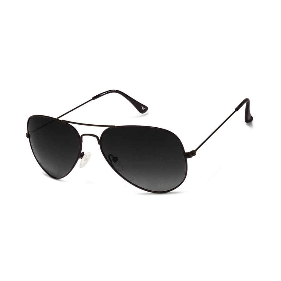 Vincent Chase By Lenskart Unisex Solid Metal Aviator Sunglasses | Black - M