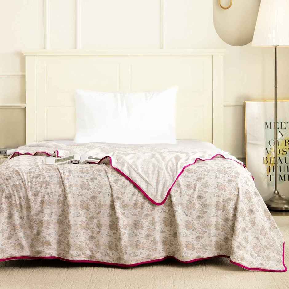 Story@home Printed Single Dohar/Duvet Cover (Cotton, Pink) (220x144x2 cms)