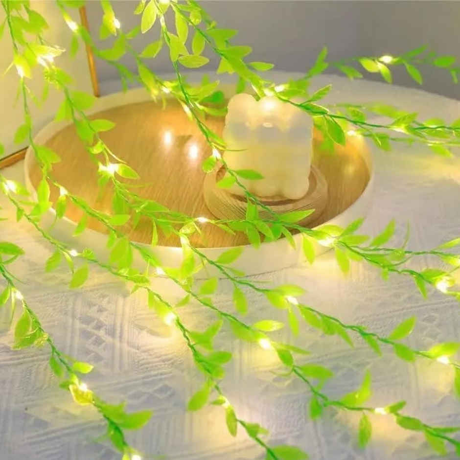 Desidiya Leaves Fairy 5 W Decorative Led Lights, 200 LEDs, 8 Modes, Adjustable Brightness, Perfect for Bedroom, Garden, Birthday & Festive Decor (10x3Feet) Corded Electric - Green Color