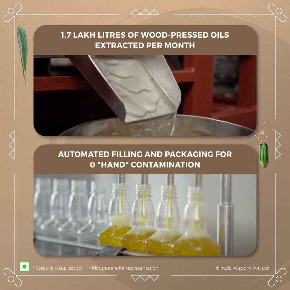 Indic Wisdom White Sesame (Til-Gingelly) Wood Cold Pressed Oil | Extracted On Wooden Churner