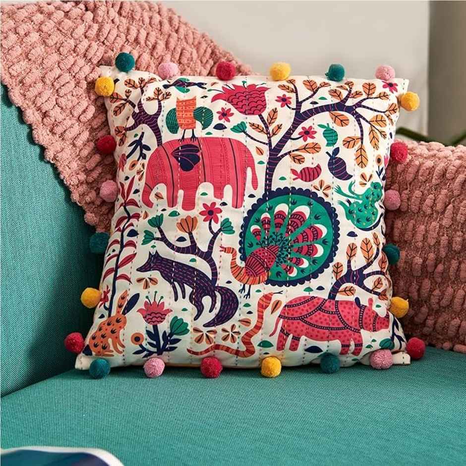 Chumbak Sundarbans 16 Inch Gondh Cushion Cover