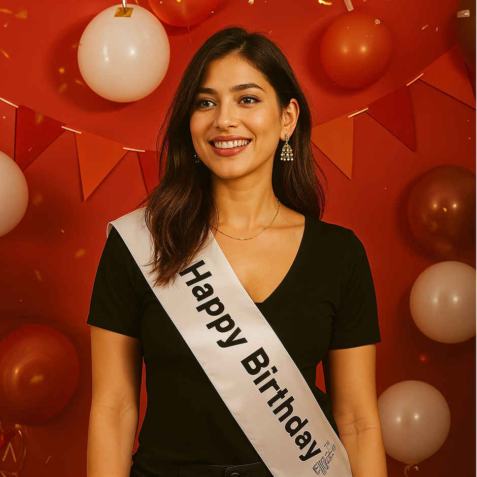 Happy Birthday Sash | Party Celebration Decoration | Black & Gold | Oye Happy