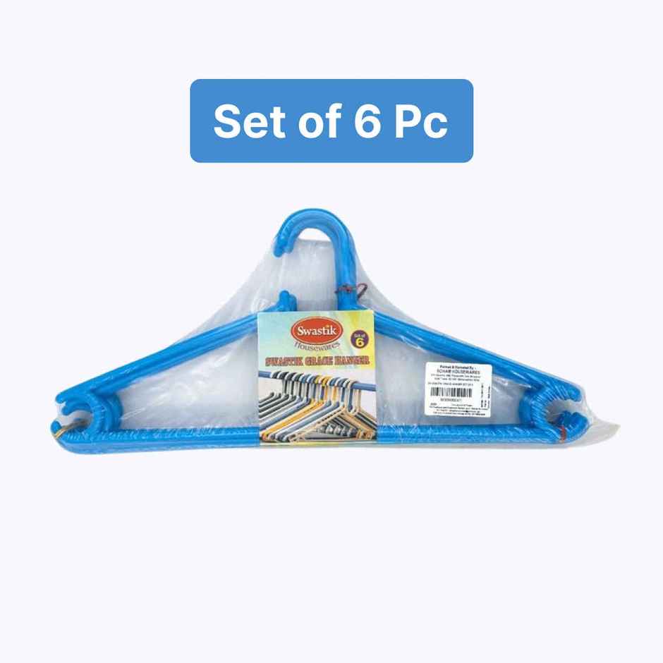 Swastik Houseware cloth Hanger | Set of 6 Pc | Assorted