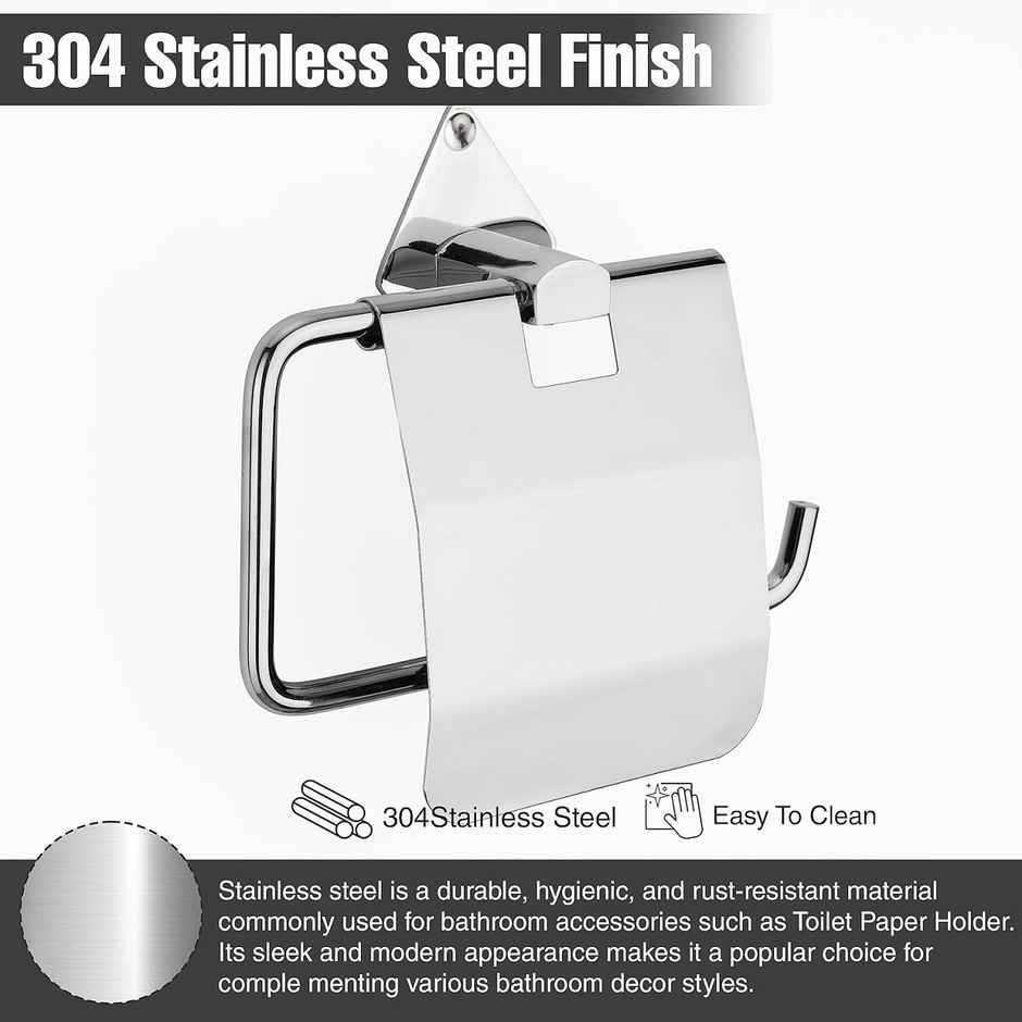 GLOXY Stainless Steel Toilet Paper Holder Wall Mounted Tissue Roll Dispenser for Bathroom SS304