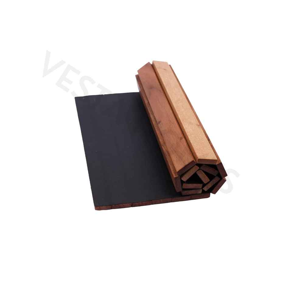 Vesta Homes Acacia Wood Sofa Armrest Tray|Tambour Tray| Foldable|Dining Table Mat|43 X 28 X 1.3 Cm
