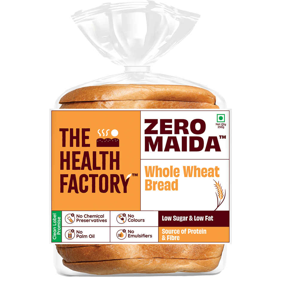 The Health Factory Whole Wheat Bread | Zero Maida | Source of Protein & Fibre