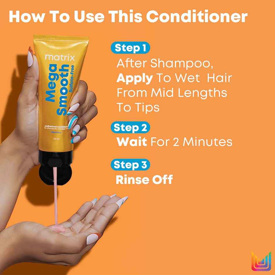 Matrix Mega Smooth Sulfate-free Conditioner For Bond Repair, Smoothens Hair, Safe for Treated Hair
