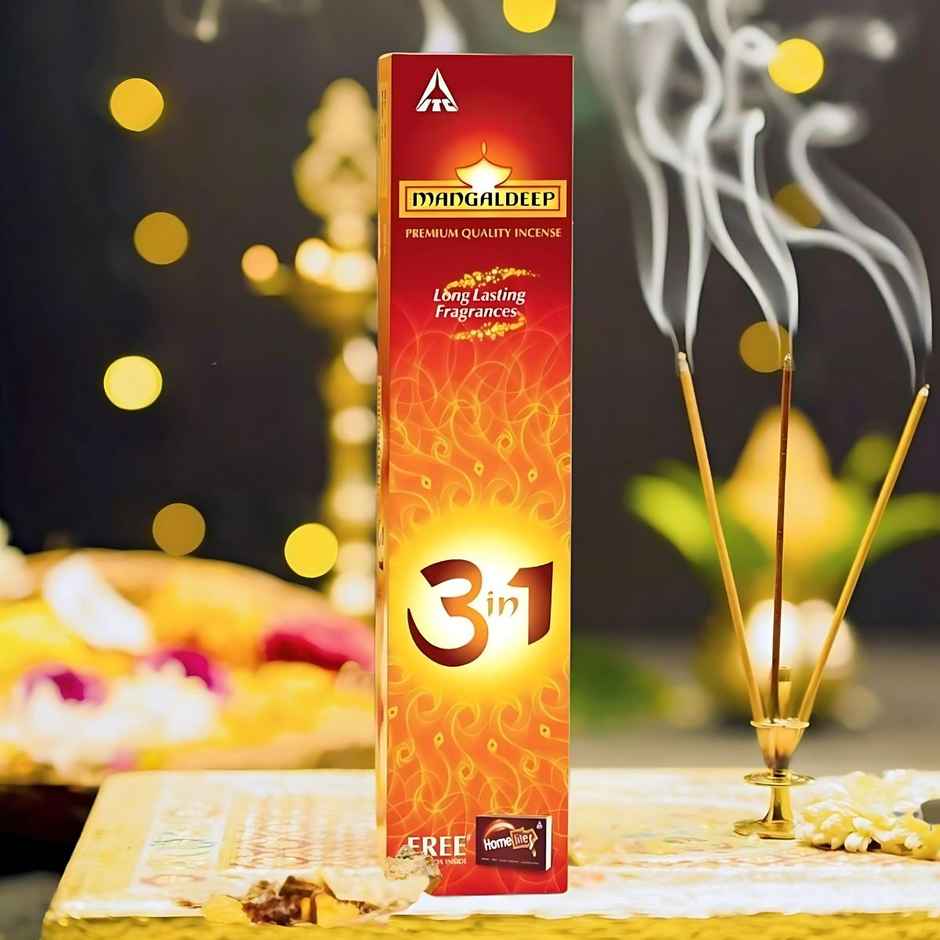 3 In 1 Incense Sticks / Agarbatti - Charcoal Free With Long Lasting Fragrances | Mangaldeep