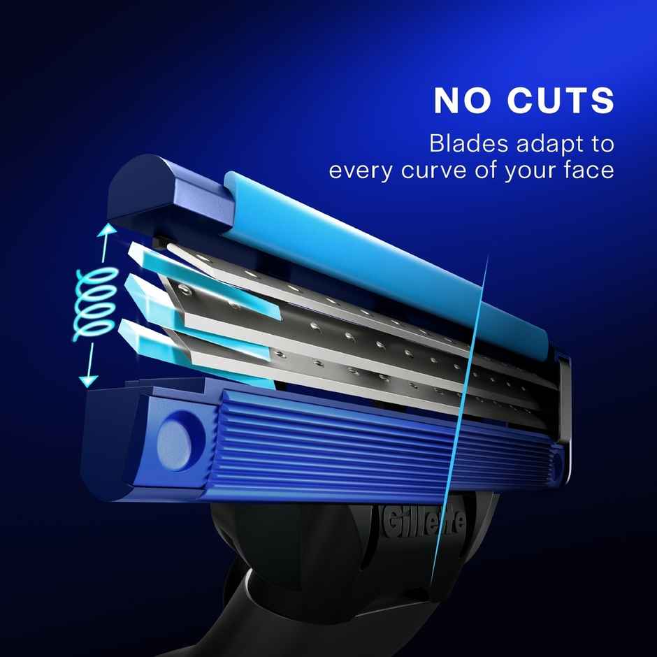 Gillette Mach3 Turbo 3-Bladed Cartridges with Comfort Gel Bar (Pack of 4)