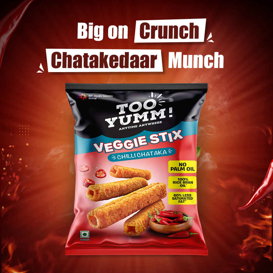 Too Yumm! Chili Chataka Veggie Stix | Munching Snack | On-the-Go Munchies