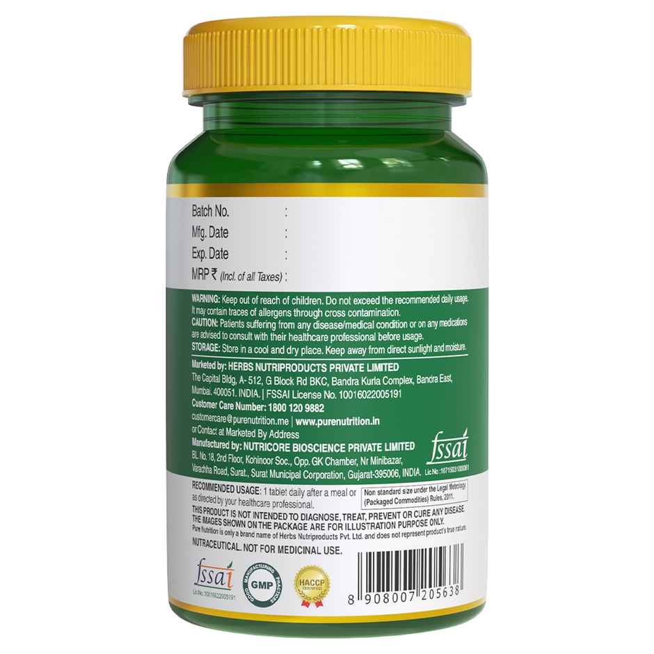Pure Nutrition Multivitamin for Men 1400mg - 60 VEG Tablets with Biotin Ginseng Moringa & Iron