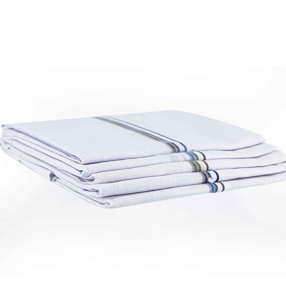 Englo Men's Solid Cotton Handkerchief | White