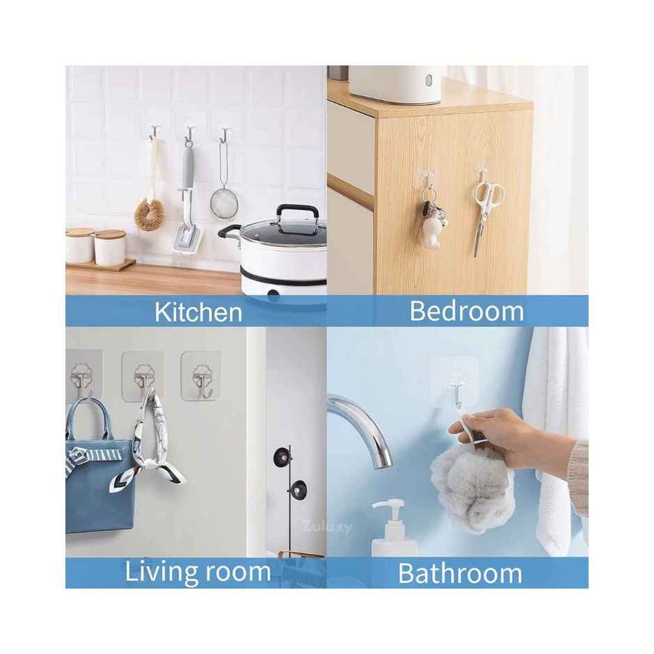 Zulaxy Flower Adhesive Wall Hooks for Kitchen & Bathroom Use