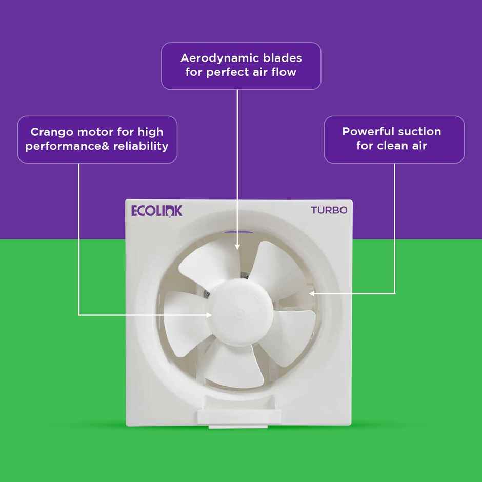 EcoLink Turbo Exhaust Fan | White - 250 mm