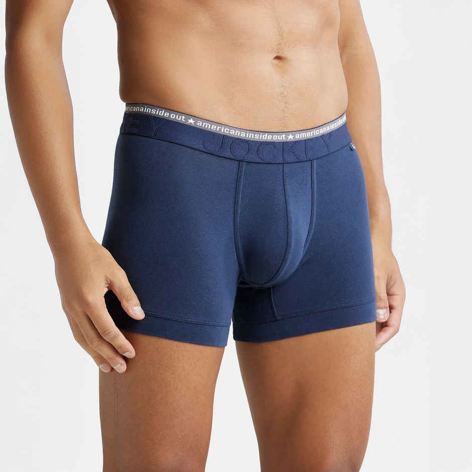 Jockey US60 Men's Super Combed Cotton Elastane Stretch Underwear Solid Trunk|Ultrasoft Waistband|PO2 | -S