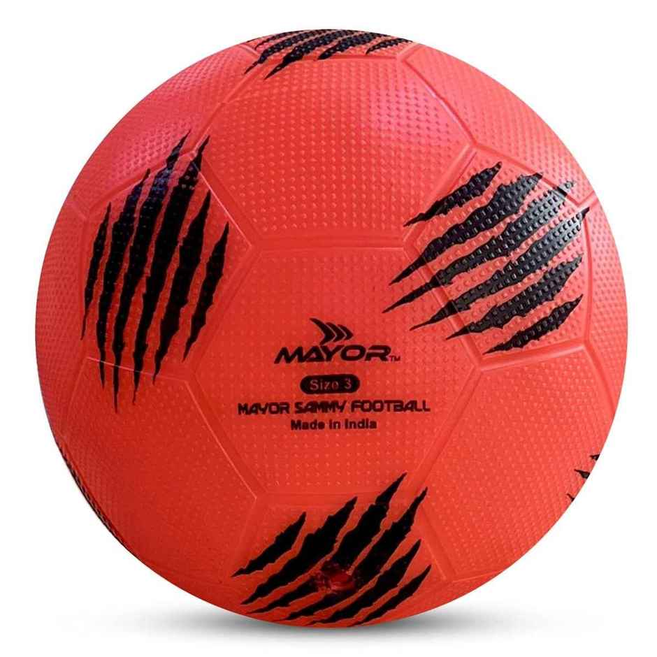 Mayor Sammy Soft Rubber Kids Football for Age Group Below 9 Years | Size 3 (Pack of 1) Red