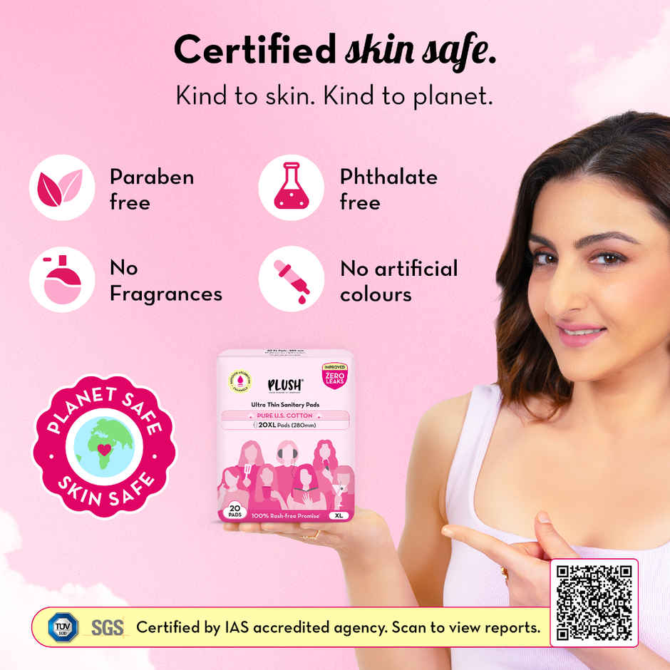 Plush Cramp Relief Heating Patch (2pc) & Plush Rash Free Sanitary Pads (1pc) Combo