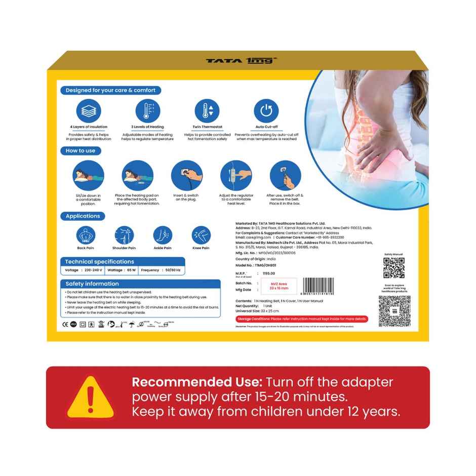 Tata 1mg Electric Heating Belt